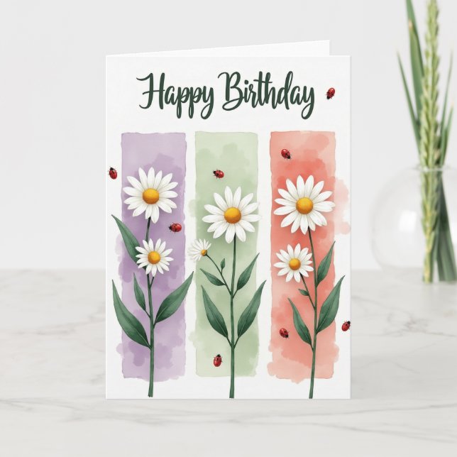 Carte d'anniversaire Fleur de marguerite (Devant)