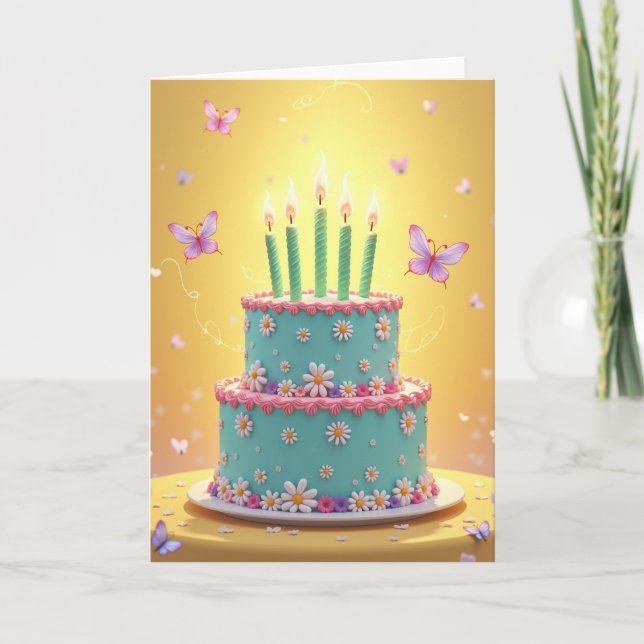 Carte d'anniversaire Fleur de Menthe (Devant)