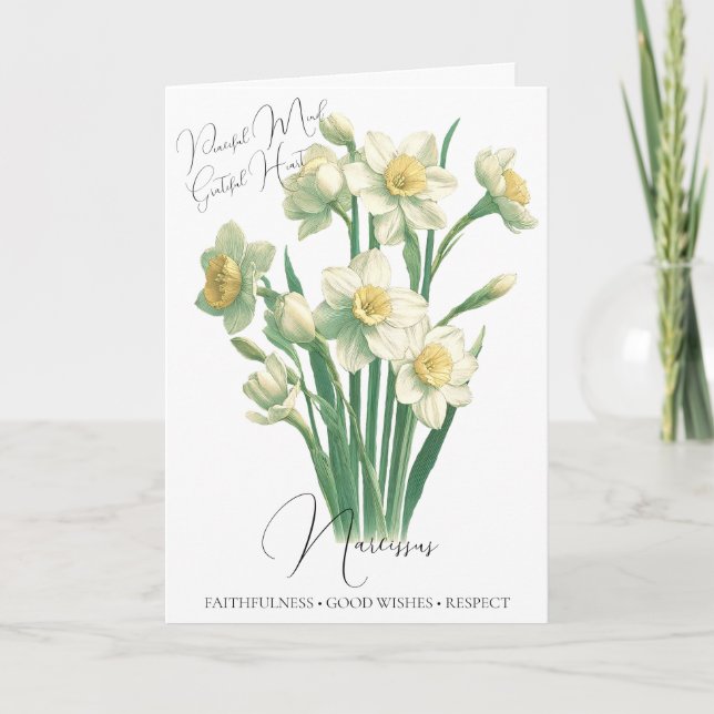 Carte d'anniversaire fleur de naissance de décembr (Devant)