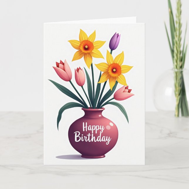 Carte d'anniversaire Fleur de printemps (Devant)
