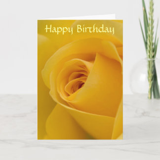 Carte d'anniversaire - fleur de rose jaune