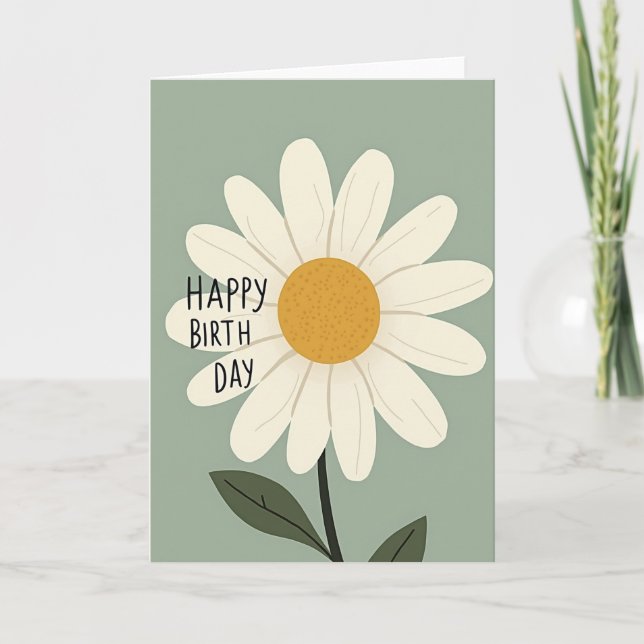 Carte d'anniversaire Fleur de Sauge (Devant)