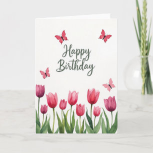 Carte d'anniversaire Fleur de Tulipe