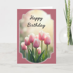 Carte d'anniversaire Fleur de Tulipe Douce