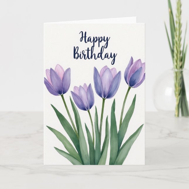 Carte d'anniversaire Fleur de Violette Douce (Devant)