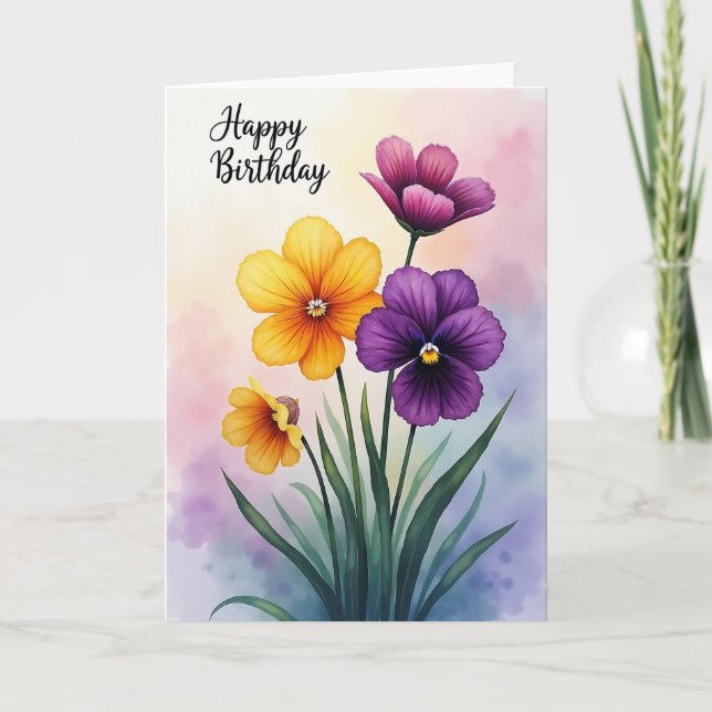 Carte d'anniversaire Fleur d'éclosion douce Art (Devant)