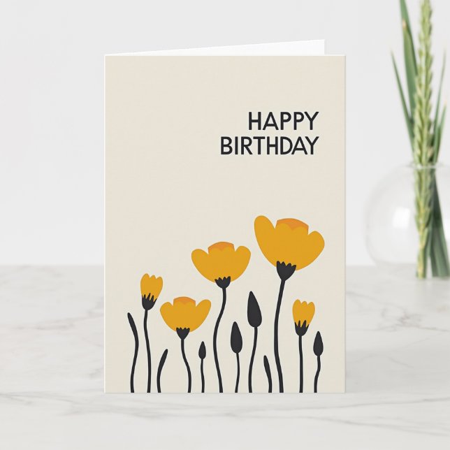 Carte d'anniversaire Fleur d'Orange (Devant)