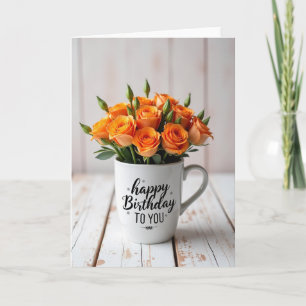 Carte d'anniversaire Fleur d'Orange