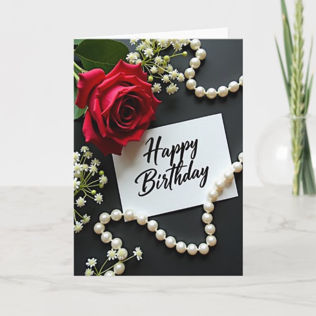 Carte d'anniversaire Fleur Écarlate (Devant)