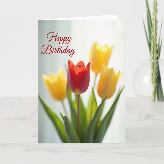 Carte d'anniversaire Fleur Éclatante (Devant)