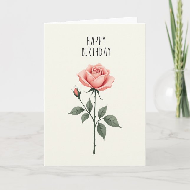 Carte d'anniversaire Fleur en bouton (Devant)