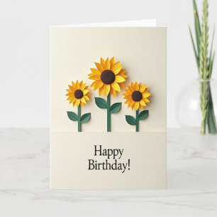 Carte d'anniversaire Fleur en Papier Découpé