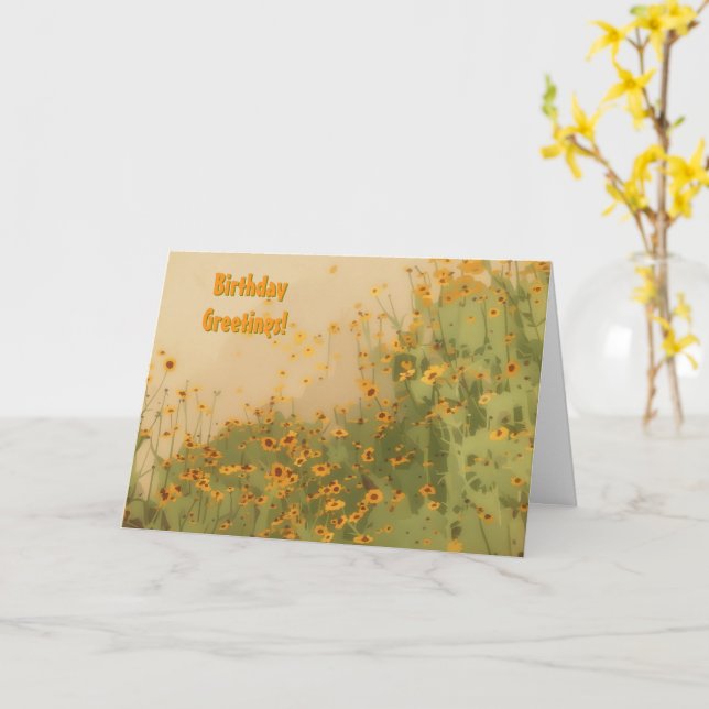 Carte d'anniversaire Fleur Fleurie Moderne du Mili (Fleur jaune)