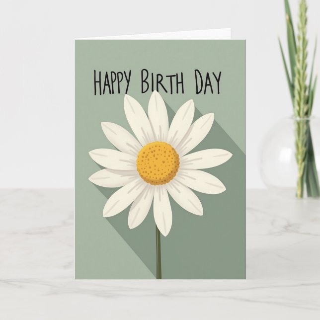Carte d'anniversaire fleur graphique (Devant)