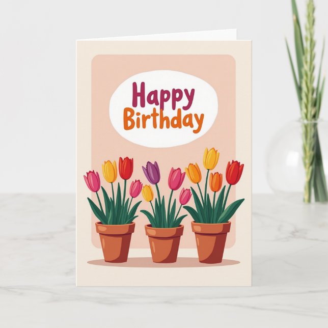 Carte d'anniversaire Fleur Joyeuse (Devant)