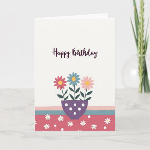Carte d'anniversaire Fleur Magenta