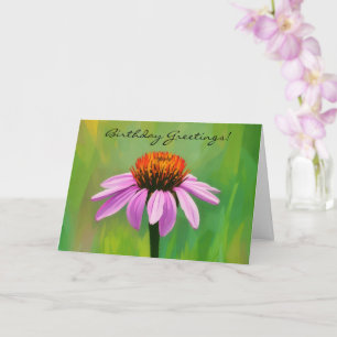 Carte d'anniversaire Fleur marguerite rose vif