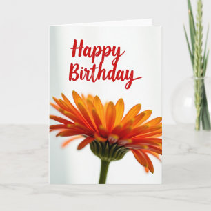 Carte d'anniversaire Fleur Orange Douce