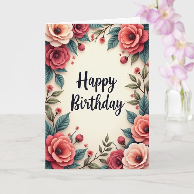 Carte d'anniversaire Fleur pour Elle (Orchidée)