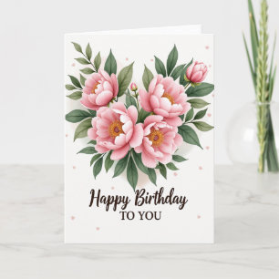 Carte d'anniversaire Fleur Rose