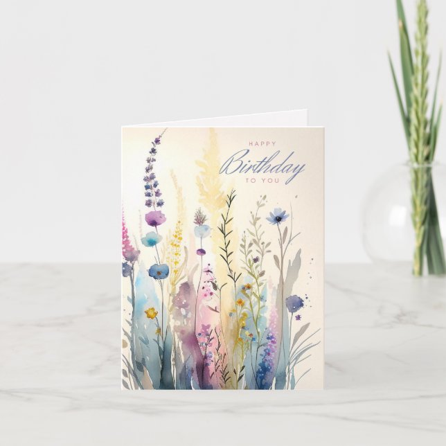 Carte d'anniversaire fleur sauvage Floral (Devant)