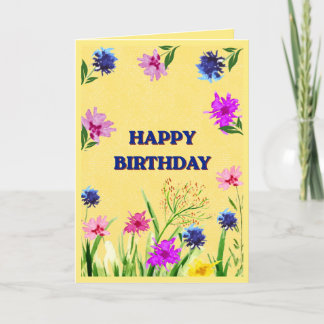 Carte d'anniversaire Fleur sauvage joyeuse