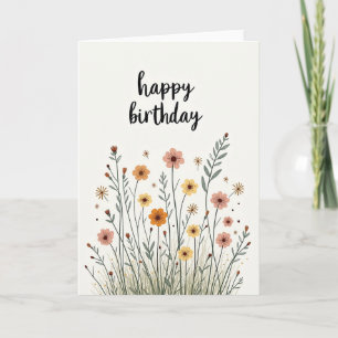 Carte d'anniversaire Fleur Sauvage Joyeuse