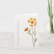 Carte d'anniversaire Fleur Sauvage Simple