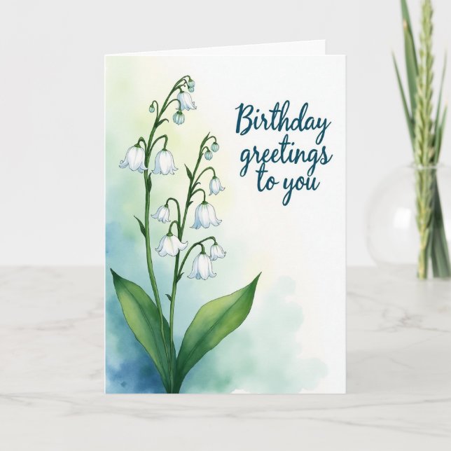 Carte d'anniversaire Fleur Sérène (Devant)