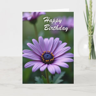 Carte d'anniversaire Fleur Violette