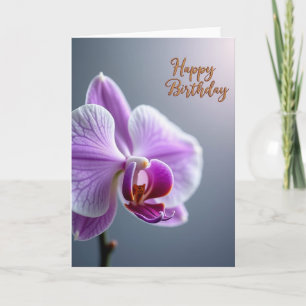 Carte d'anniversaire Fleur violette délicate