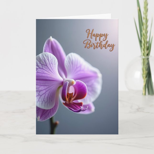 Carte d'anniversaire Fleur violette délicate (Devant)