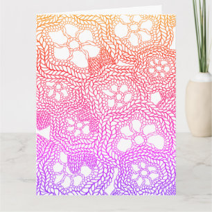 CARTE D'ANNIVERSAIRE FLEURIE EN TRICOT II
