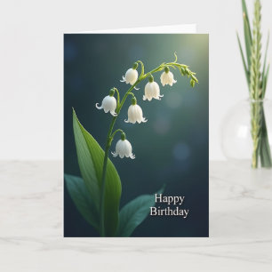Carte d'anniversaire Fleurs à Cloche Blanche