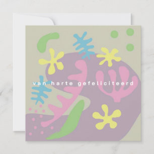carte d'anniversaire fleurs abstraites