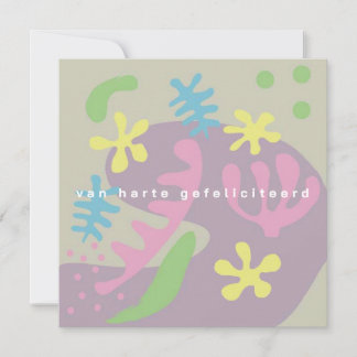 carte d'anniversaire fleurs abstraites