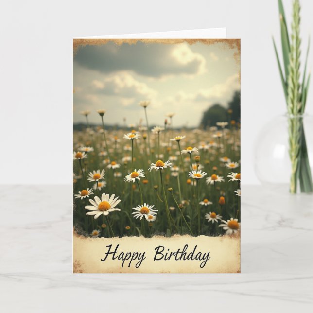 Carte d'anniversaire Fleurs Blanches (Devant)