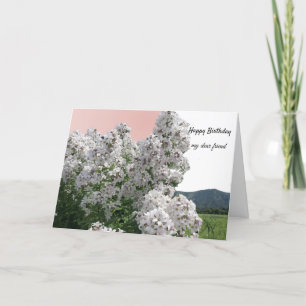 Carte d'anniversaire Fleurs blanches et Nature