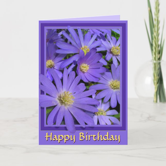 Carte d'anniversaire Fleurs bleues Carte de voeux  (Devant)