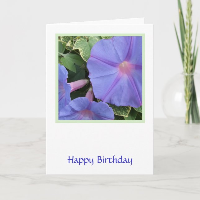 Carte d'anniversaire Fleurs Bleues de Morning Glor (Devant)