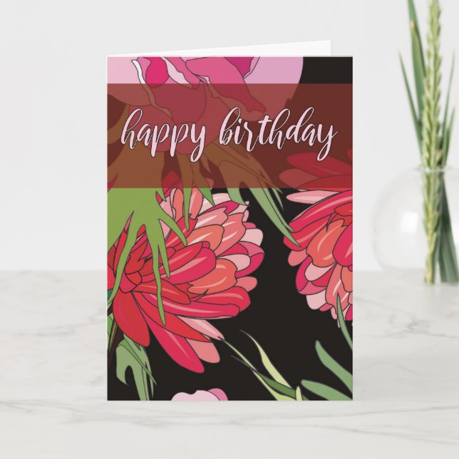 Carte d'anniversaire Fleurs de dessin animé (Devant)