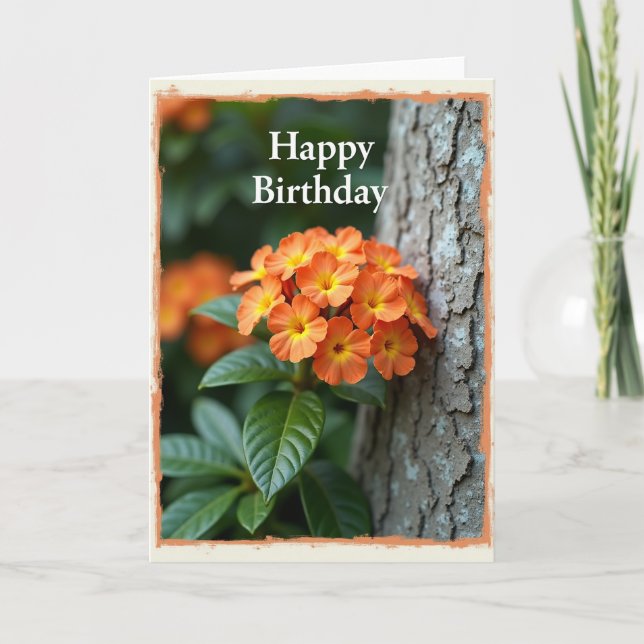 Carte d'anniversaire Fleurs de jardin (Devant)