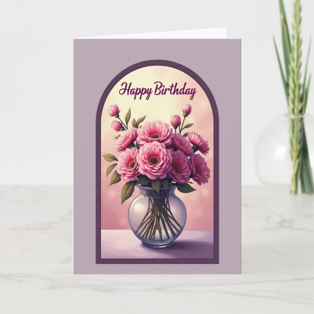 Carte d'anniversaire Fleurs Douces (Devant)