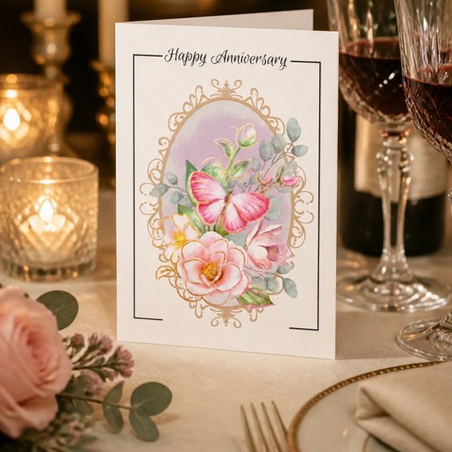 Carte d'anniversaire Fleurs et Papillon (Créateur téléchargé)