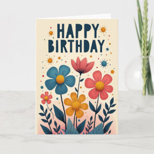 Carte d'anniversaire Fleurs Fantaisistes