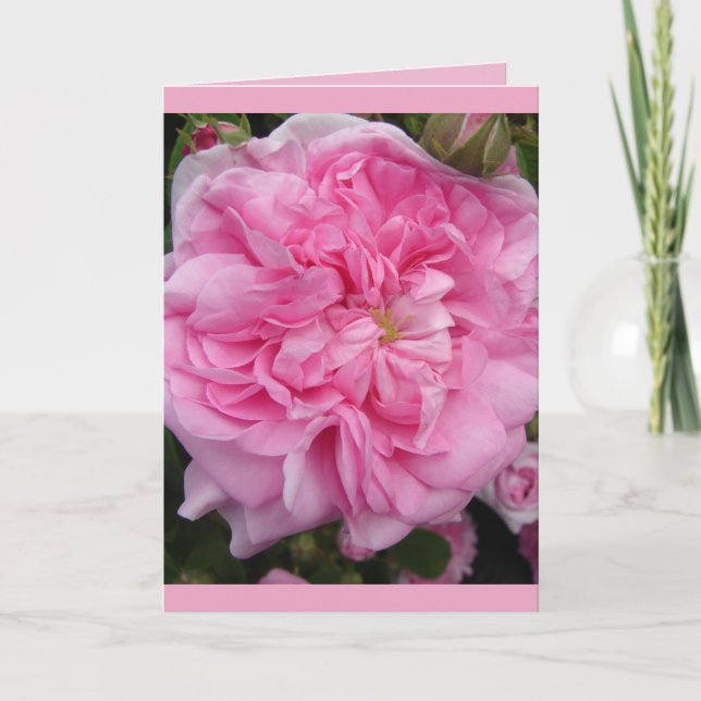 Carte d'anniversaire fleurs florales Rose vintage  (Devant)