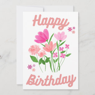Carte d'anniversaire fleurs roses