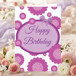Carte d'anniversaire Fleurs Tachetées de Rose avec