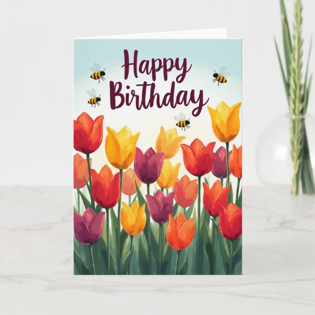 Carte d'anniversaire Floraison printanière (Devant)