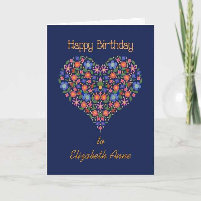 Carte d'Anniversaire Floral Art (Devant)